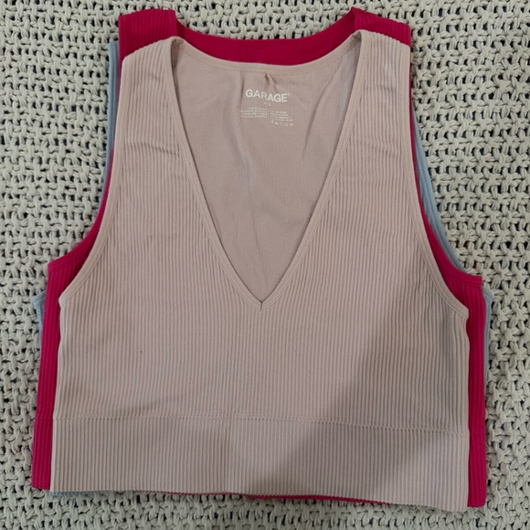 Garage V-Neck Ribbed Tank Tops - Multicolor Set - Picture 4 of 7
